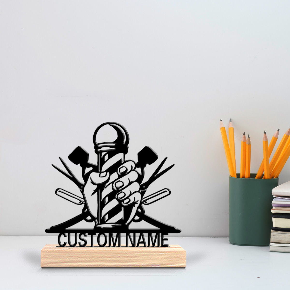 Art Craft Simple - 1 szt. Prosta metalowa statuetka BARBER