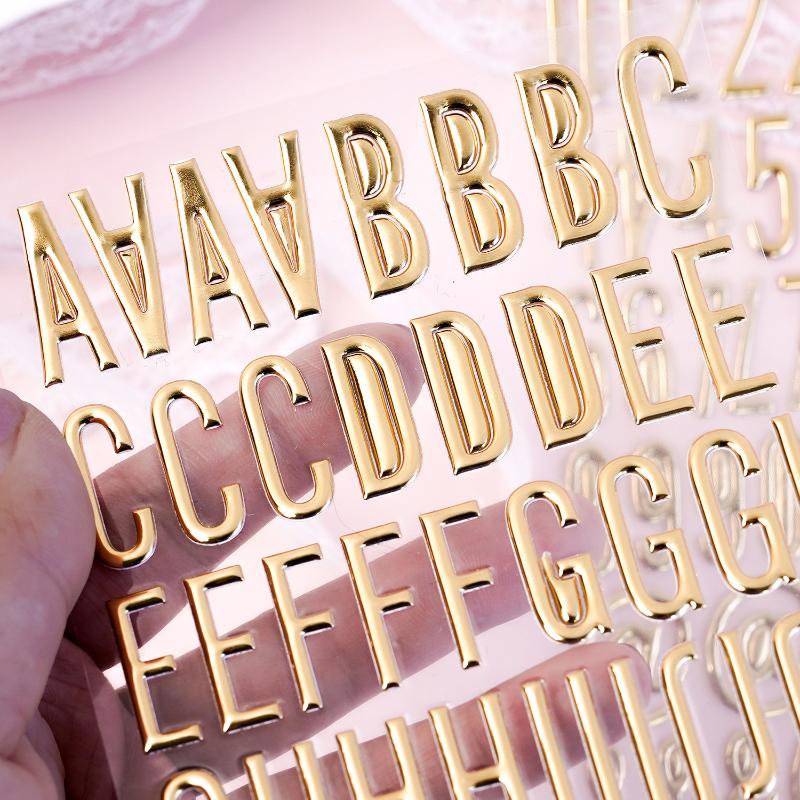 Art Craft Letter A - Złote naklejki 3D z literami i