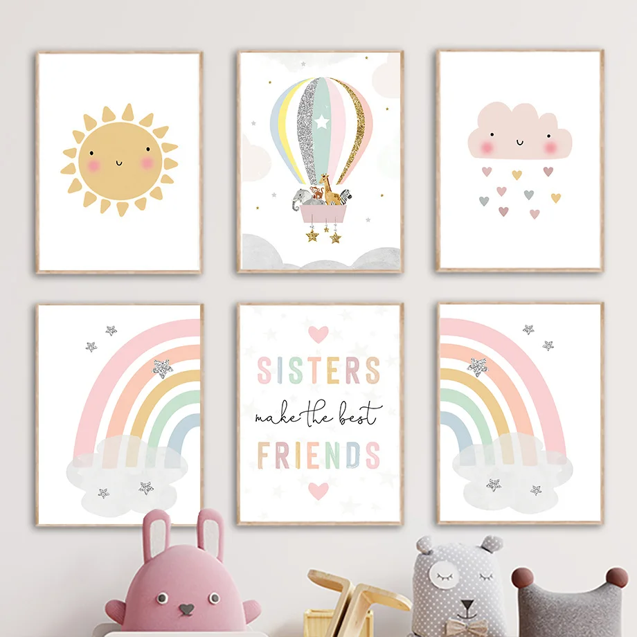 Art Craft Love - Żyrafa Słoń Balon Słońce Tęcza Plakaty