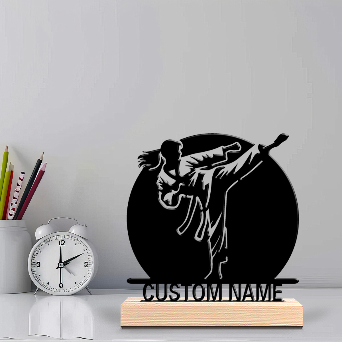 Art Craft Letter A - 1 szt. Abstrakcyjna metalowa statua karate
