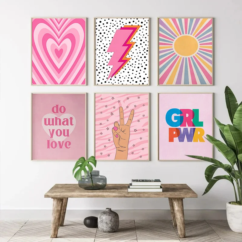 Art Craft Love - Abstrakcyjny Różowy Gradient Błyskawicy Serce Miłości