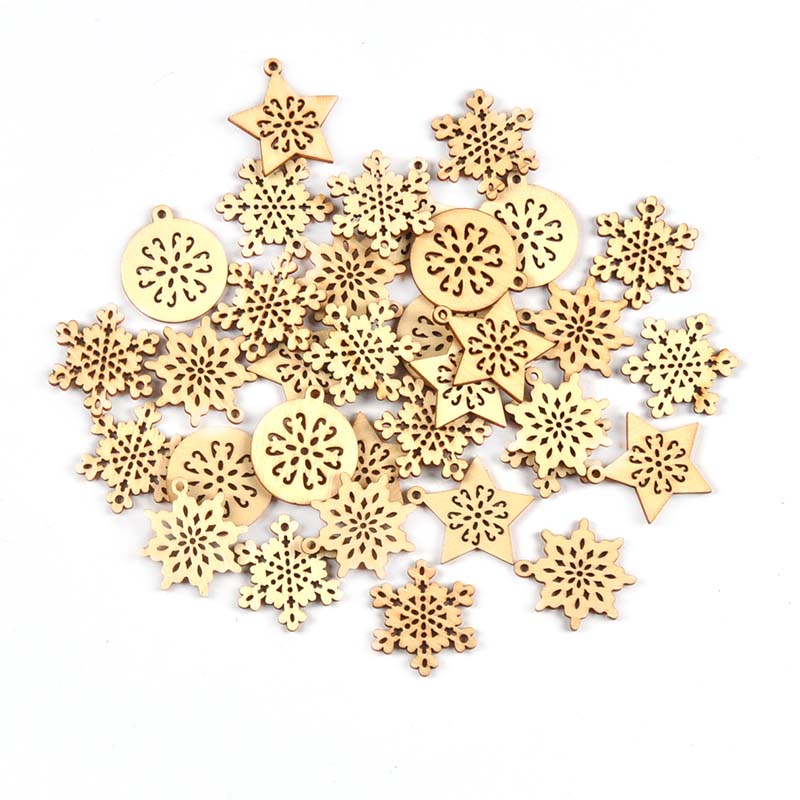 Art And Craft Xmas Tree - 25 sztuk 34mm mieszane płatki śniegu/gwiazda