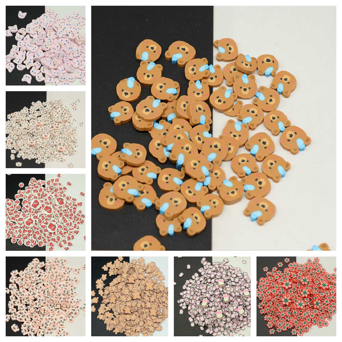 Art Craft Love - 100G 5mm/10mm glina polimerowa plasterek niedźwiedź